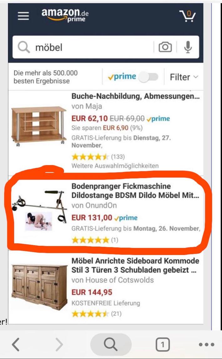 Searching for furniture on Amazon Germany 😂