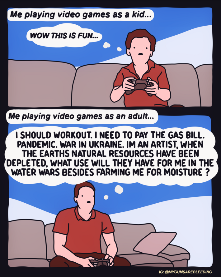 Playing Video Games as a Kid VS as an Adult