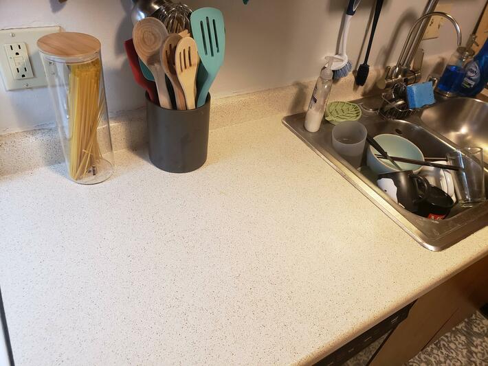 My husband's version of "the kitchen is clean".