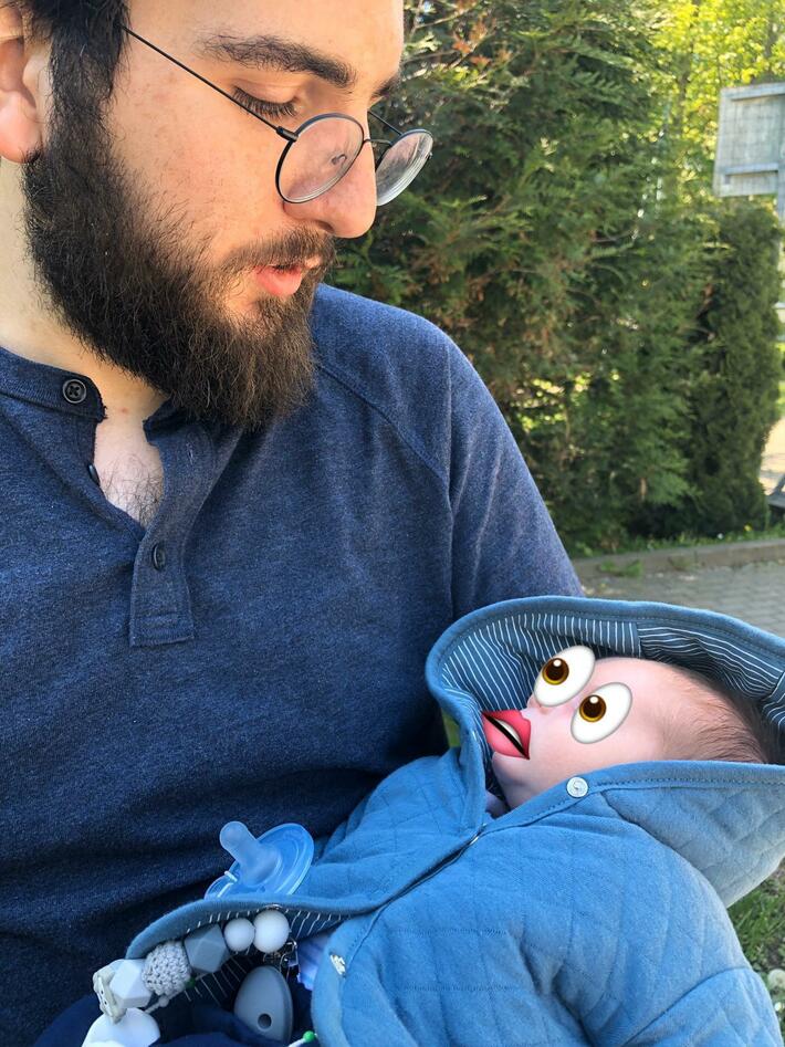 My wife doesn’t want our newborn son’s face posted on social media, so she asked me to censor over it. Needless to say, I won’t be asked to do that again ?
