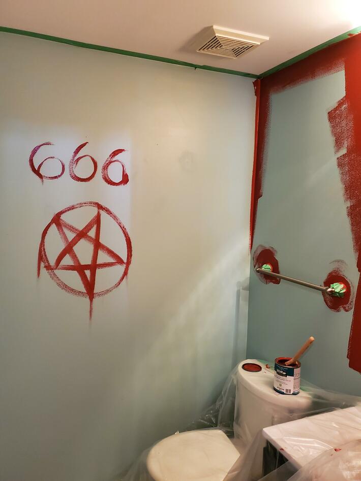 "I finished painting the walls." (Sent to my spouse, who asked how the bathroom was coming along.)