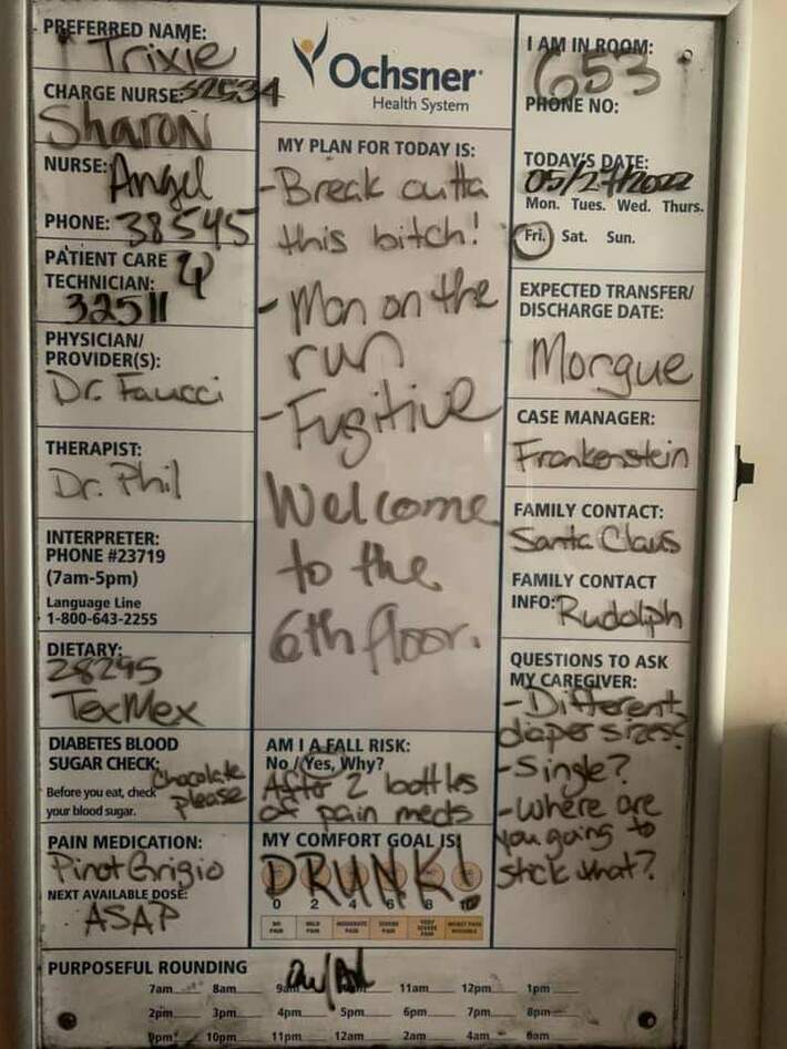 A friend of mine was in the hospital and had to wait too long to be brought her discharge paperwork before she got restless...