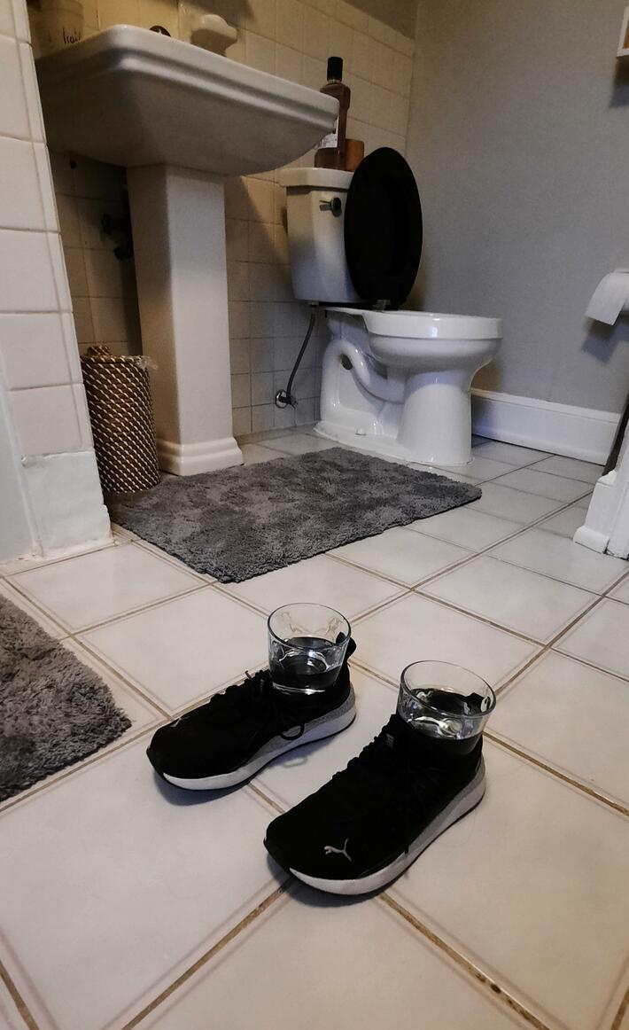 My son just told me there was water running in the bathroom...