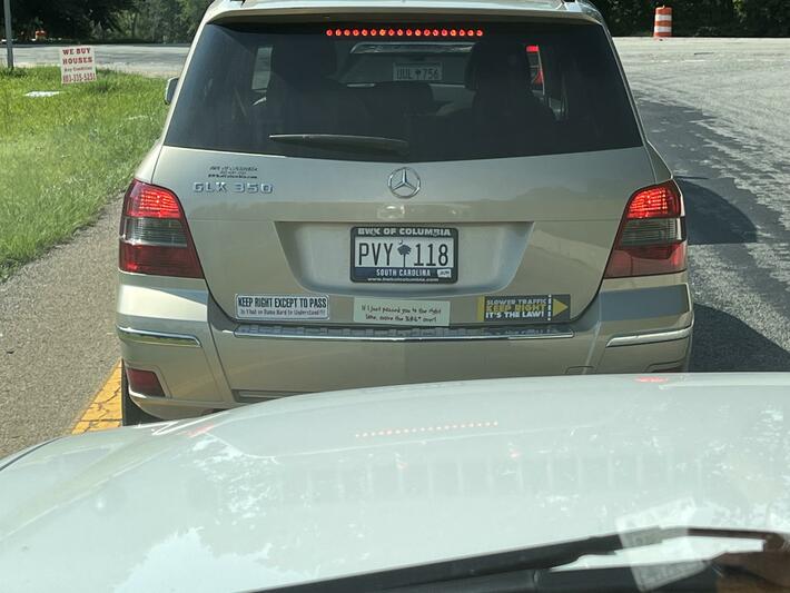 This lady was pretty upset once she finally passed me.