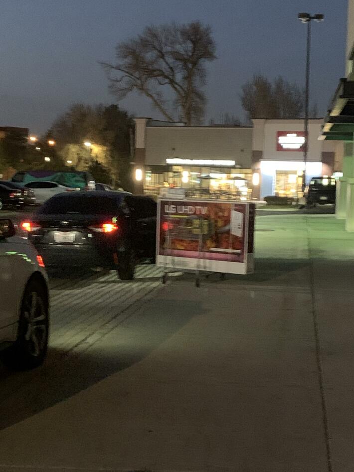 Someone trying to get a 70 inch tv into a Corolla 😂