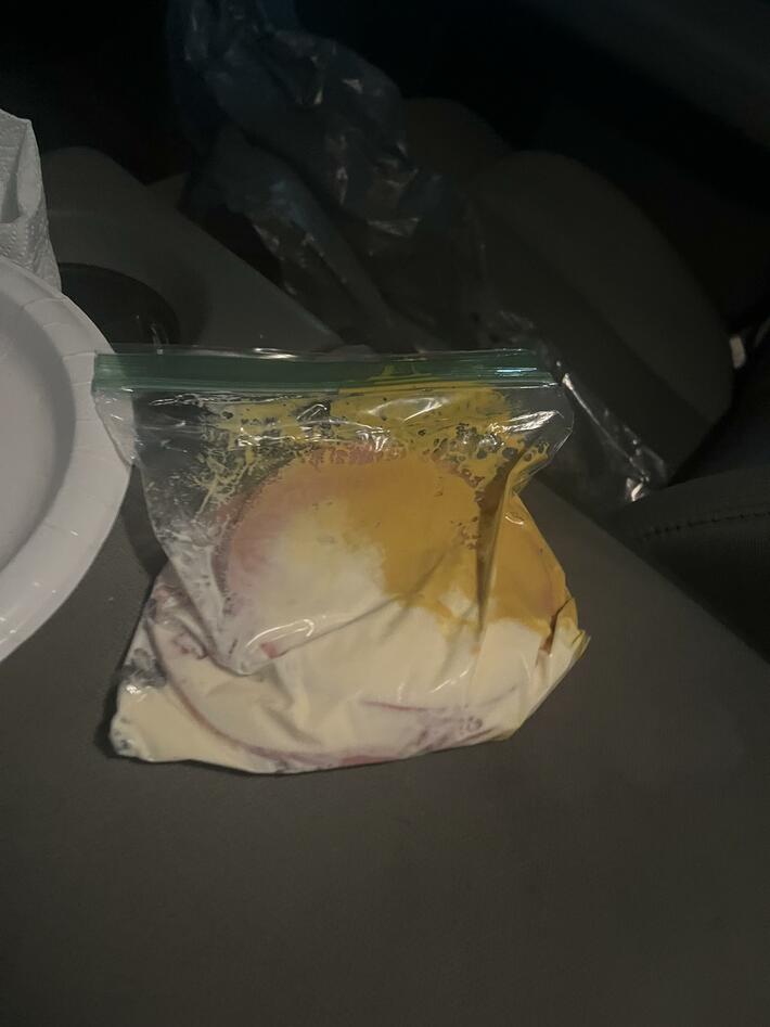 My wife didn’t have anything to put condiments in. She just threw it in with the bologna.