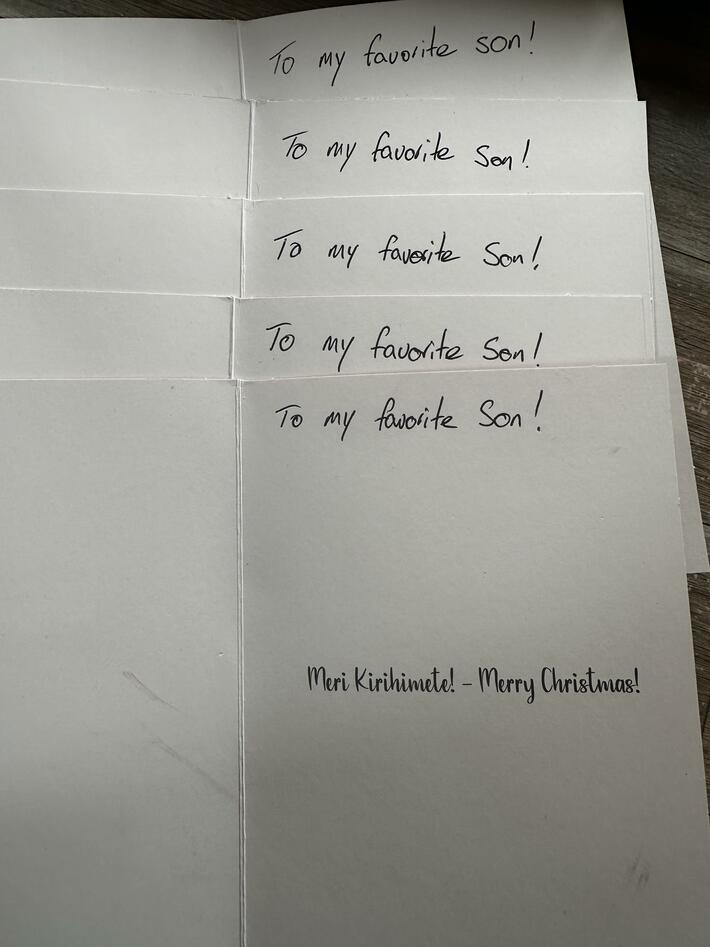 Every xmas I give my kids a personalised card. This year I decided to mess with them.