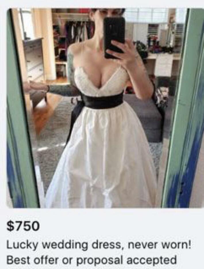 A “Never worn before” dress