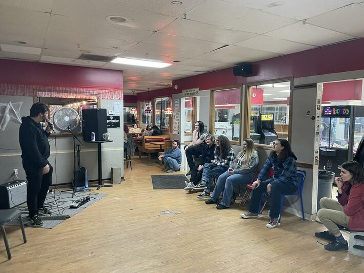 I have mosaic down syndrome this was my first time doing stand up and my friends had a blast!