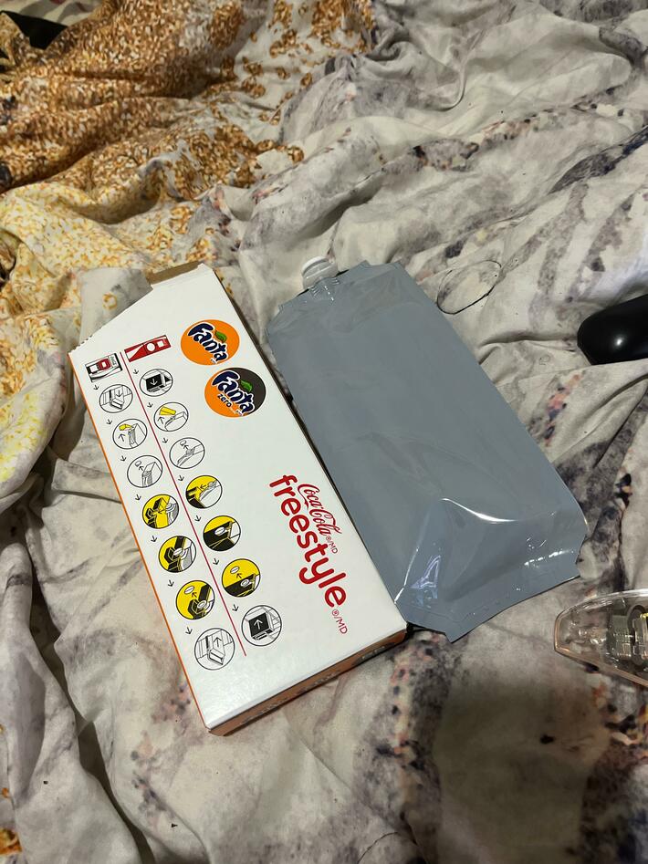 Soda syrup..YUM. (Wendy’s gave my brother a packet of the soda syrup they use in vending machines as part of his doordash)