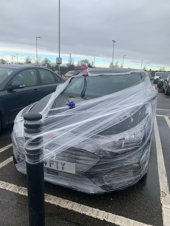 Well that’s a wrap! Hope he has some scissors handy