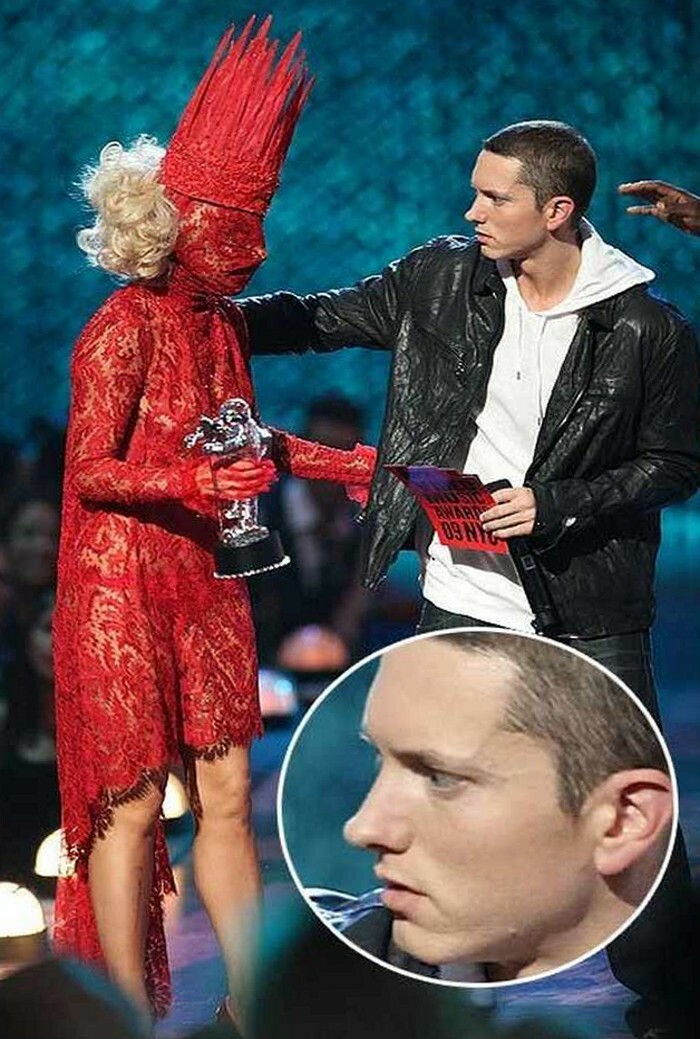 Eminem meeting Lady Gaga and wondering if he took his drugs