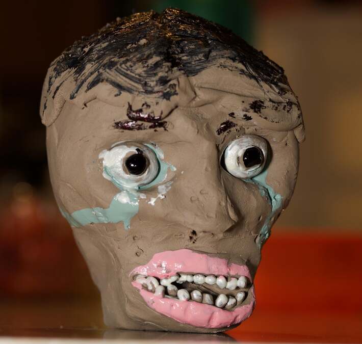 My 8 year old made this out of clay. Enjoy.