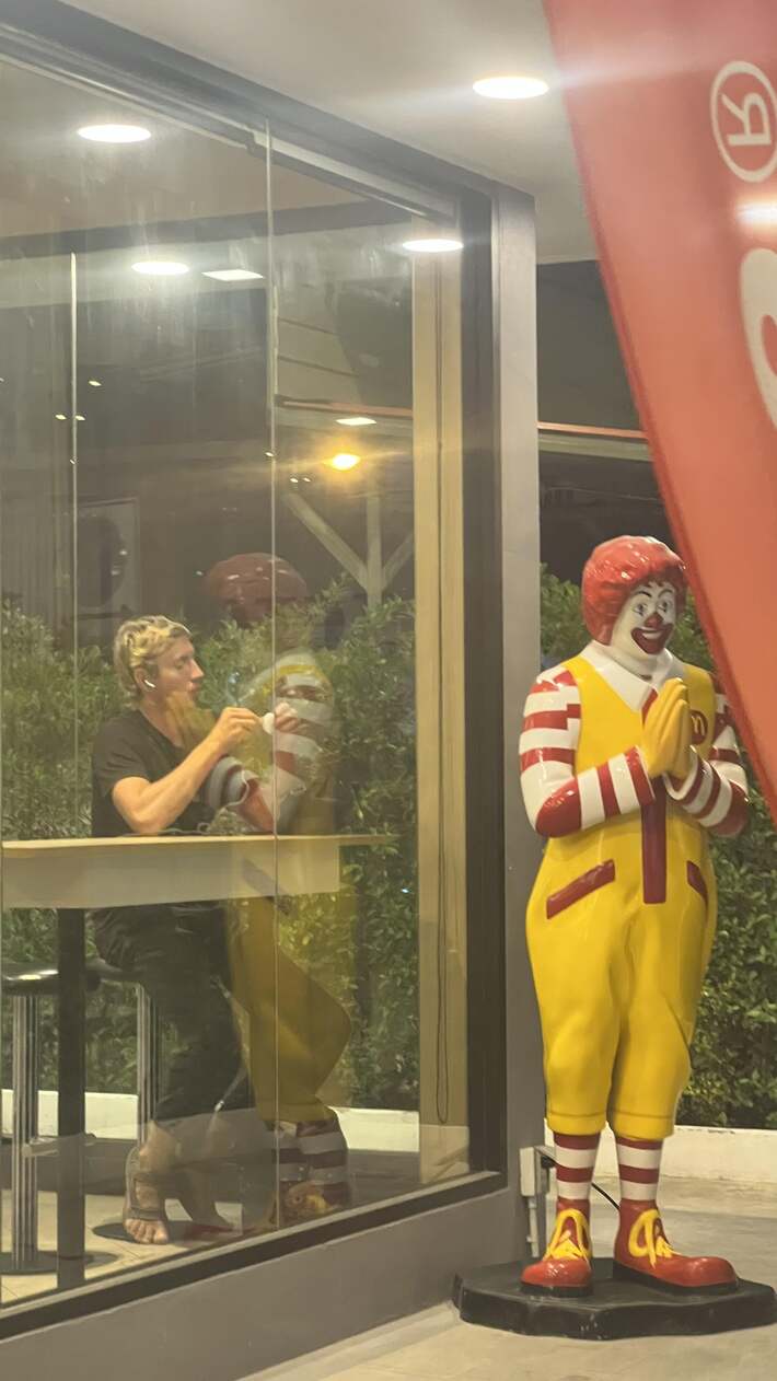 Intimate moment at Maccas