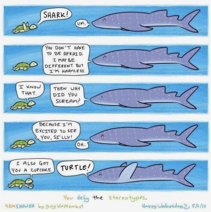 Me when I see a shark.