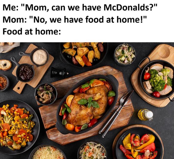 Thanks to all the parents who cooked after a long day at work