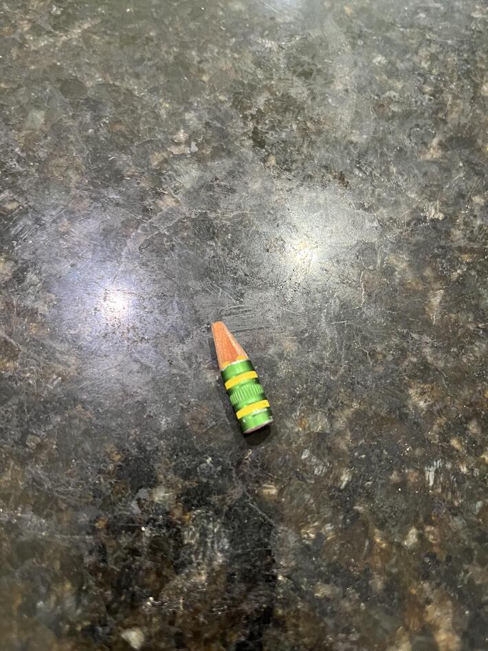 Found cleaning out son’s backpack. Never seen a completed pencil.