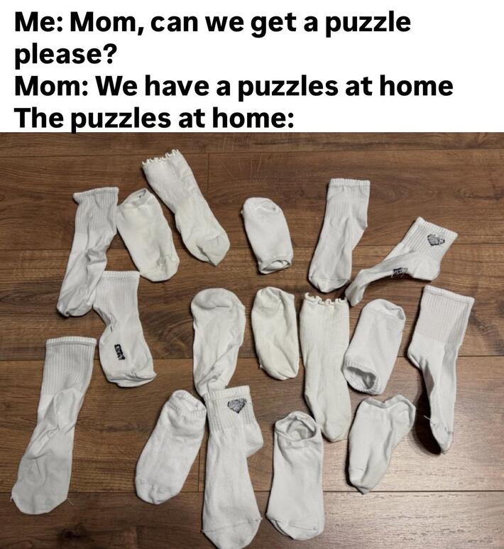 Over 20 sock puzzles solved this year, 2 missing pieces remain 💪😅
