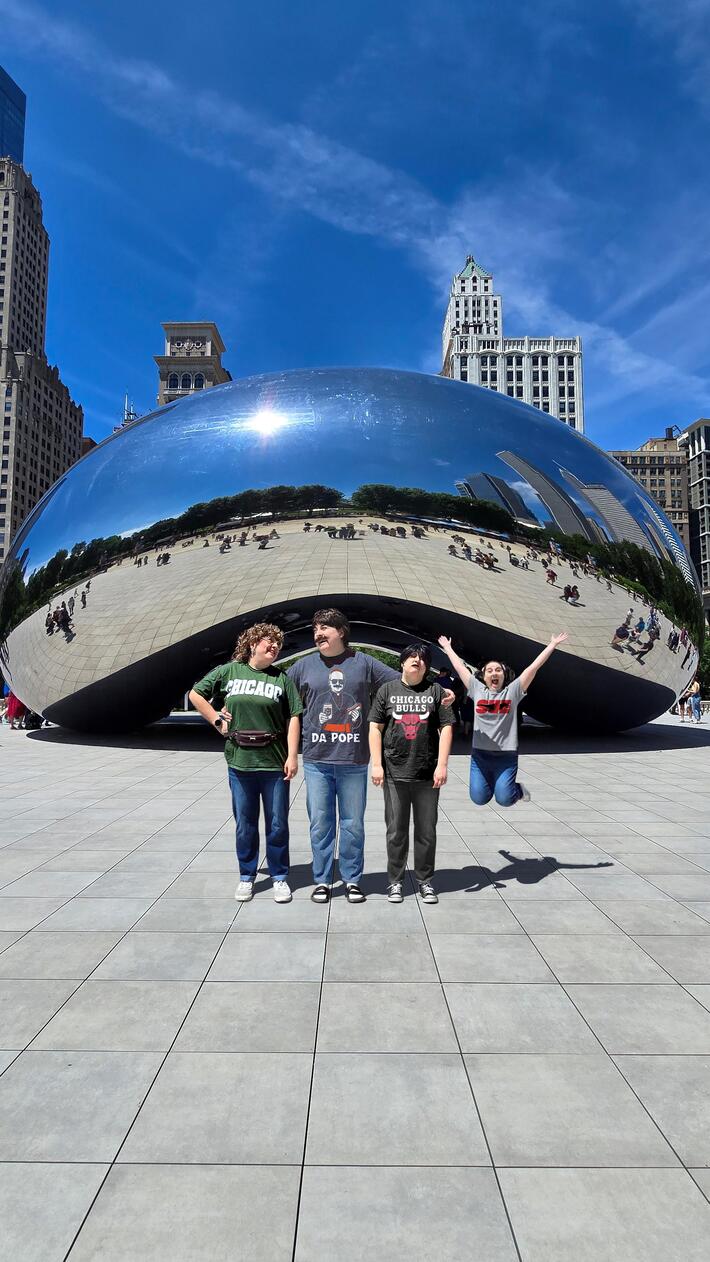 I went to The Bean in Chicago and took pictures with my photoshopped family (yes, each person is me)