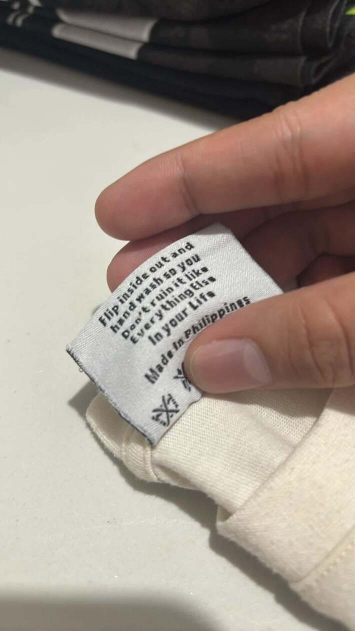 My boyfriend owns this shirt five years at this point and just saw what's on the label.