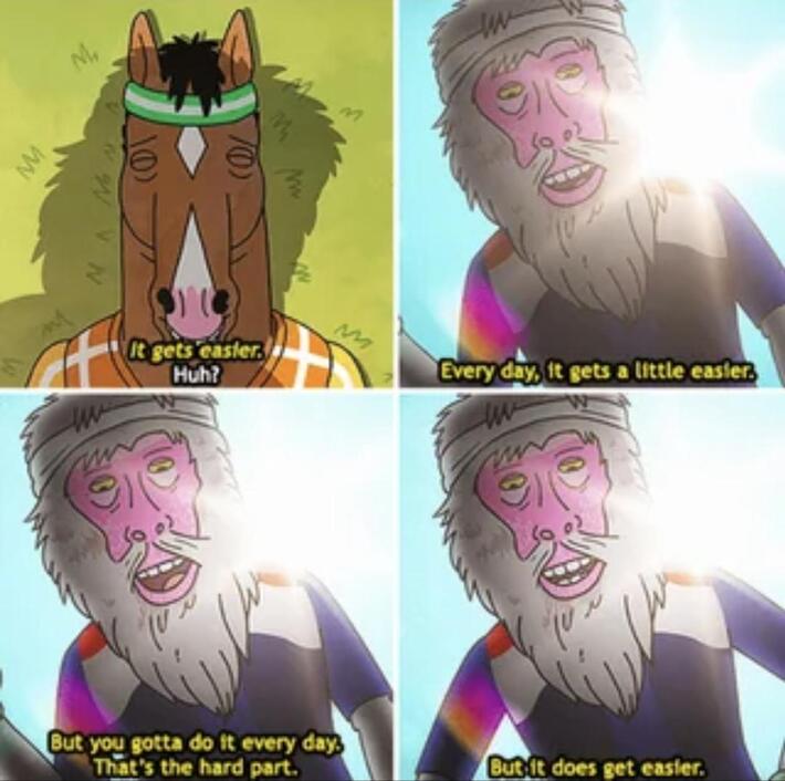 It does get easier, every day