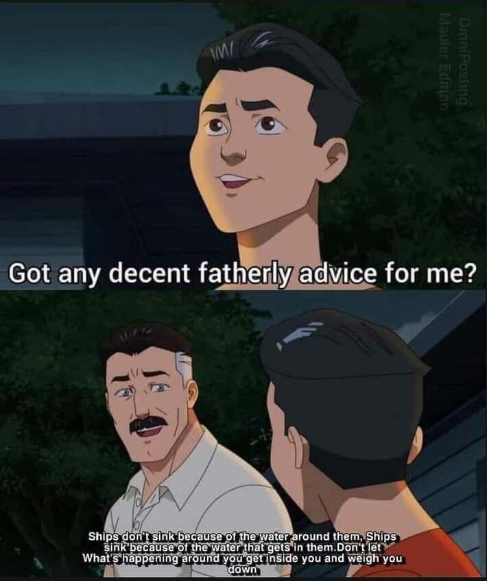When Omni-Man decides to be an actual good dad instead of throwing hands.