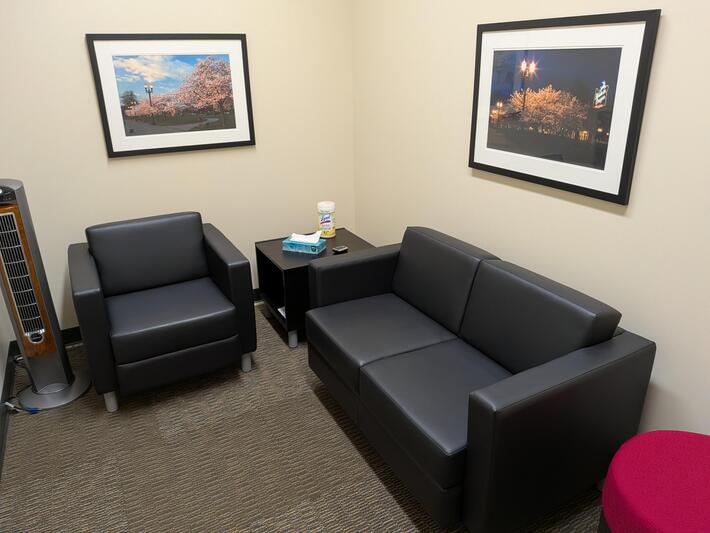 My office manager made a "huddle room" for employees to gather "informally," but it really just looks like a sex room/porn set.