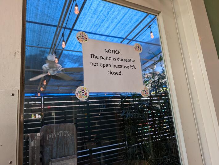 Seen at a local restaurant