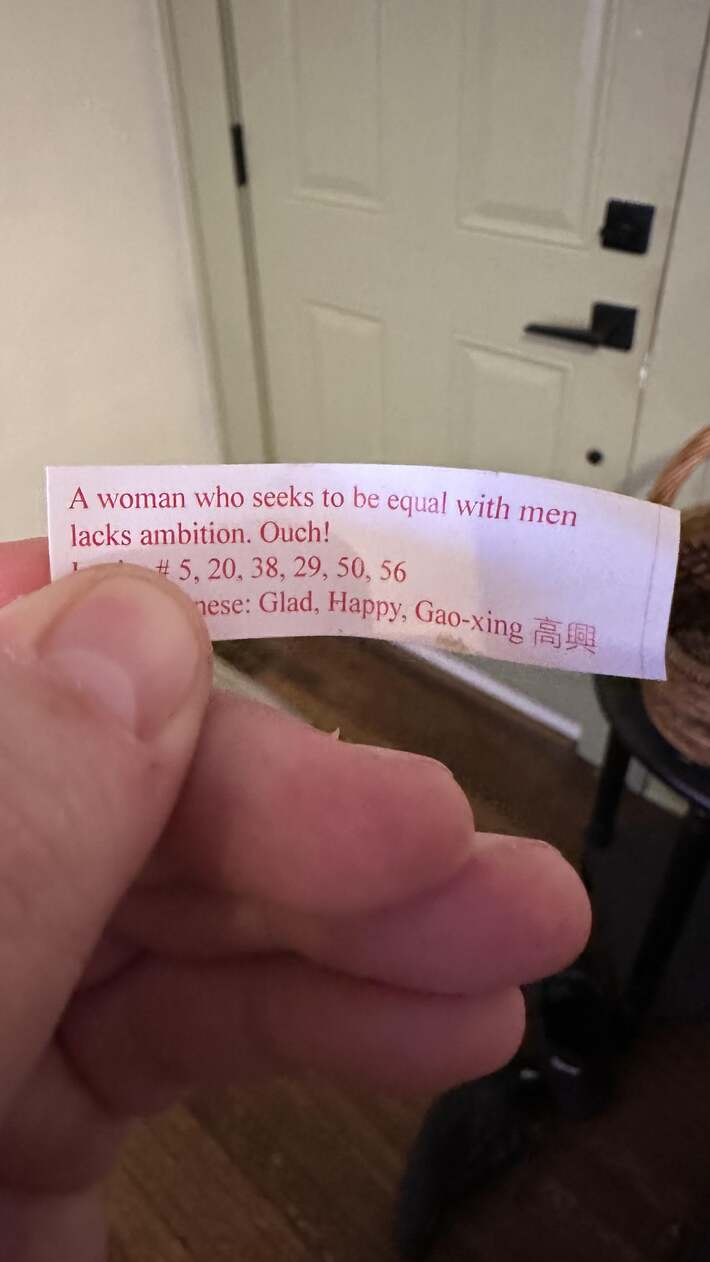 Got this in a fortune cookie today..
